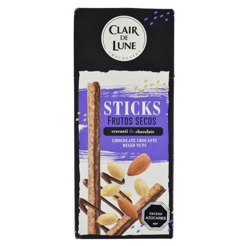 Chocolates sticks CLAIR DE LUNE frutos secos 100 g