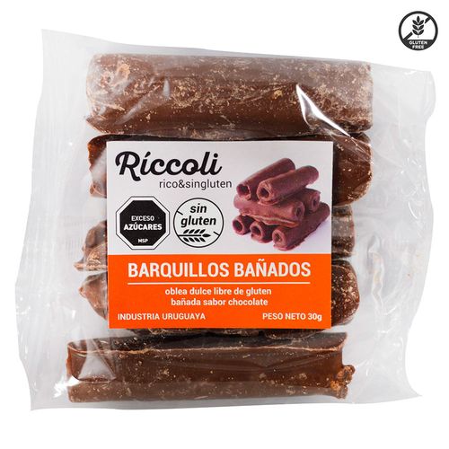 Barquillos RICCOLI bañados chocolate sin gluten 5 un 30 g