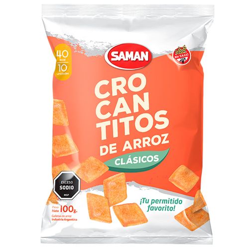 Galletas arroz SAMAN Crocantitos clásicos 100 g