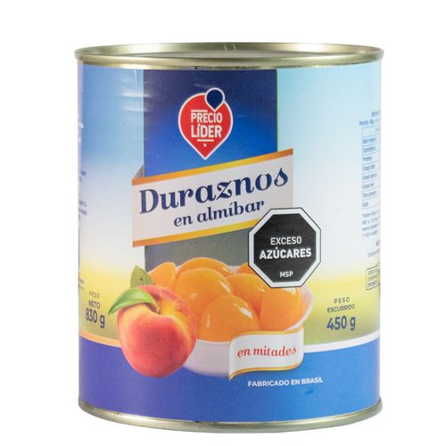 Durazno en almibar en mitades PRECIO LÍDER 830 g