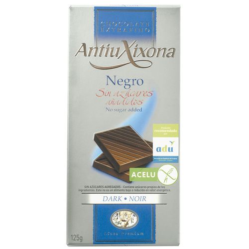 Chocolate ANTIU XIXONA sin azúcar Negro 125 g