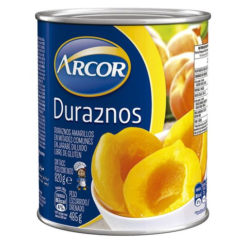 Duraznos en almíbar ARCOR lata 820 g