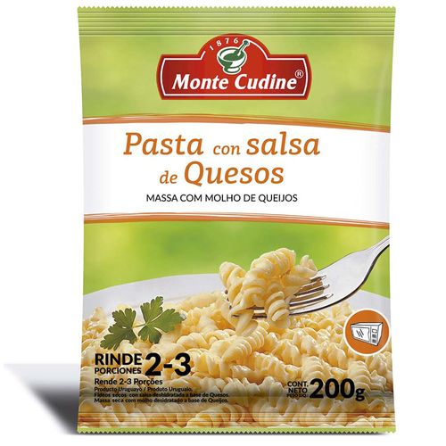 Fideos Pasta con salsa MONTE CUDINE queso 200 g