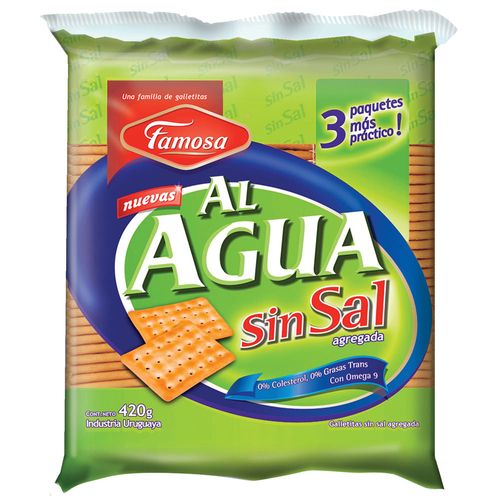 Galleta AL AGUA sin sal Famosa 420 g