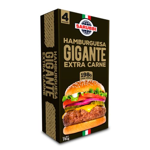 Hamburguesas gigantes SARUBBI x 4 un. 792 g