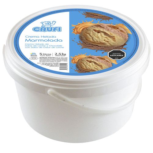 Helado chocolate, dulce de leche y sambayón CRUFI 5 L