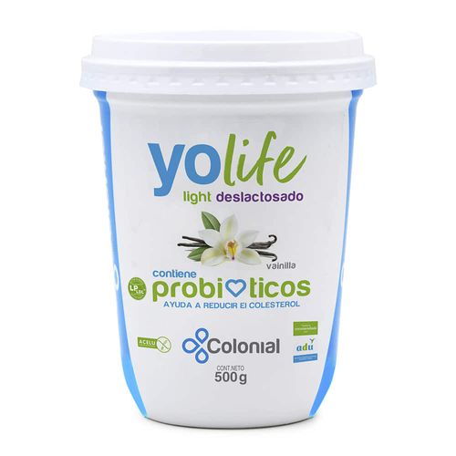 Yogur deslactosado light YOLIFE vainilla 500 g