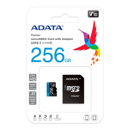 Tarjeta Micro SDXC 256 Gb A-DATA C10 con adaptador