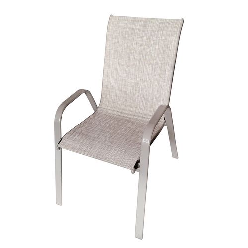 Silla apilable en textilina gris 56x72x94 cm