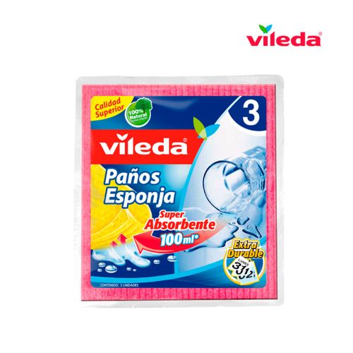 Paño esponja absorbente VILEDA 3 un.