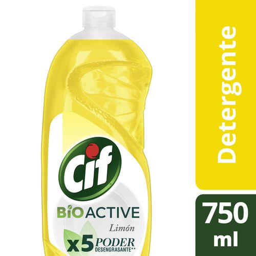 Detergente lavavajilla CIF Bio Active limón 750ml