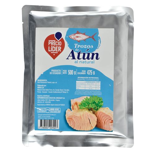 Atún en trozos al natural PRECIO LÍDER 500 g