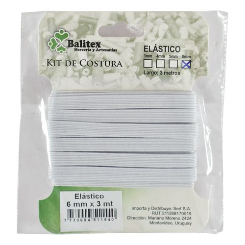 Elástico 6 mm x 3 metros
