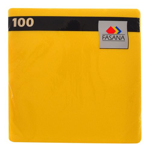 Servilleta FASANA lisa amarilla 100 un.