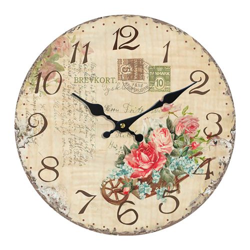 Reloj de pared d:33cm floral antique