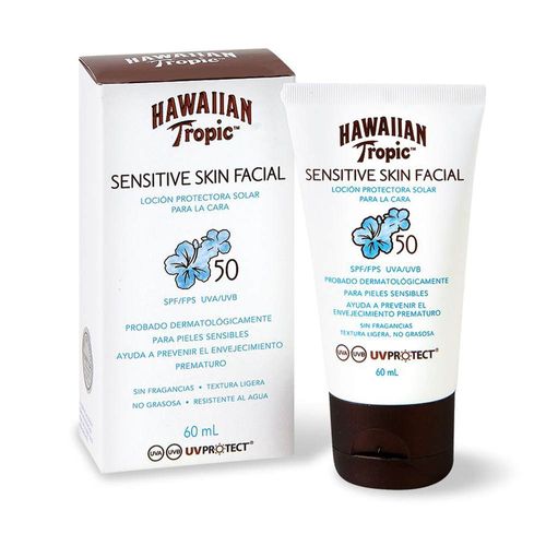 Loción protección facial Hawaiian Tropic Factor 50