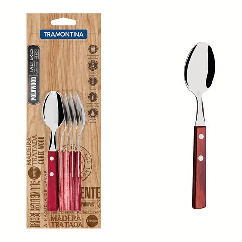 Cucharas de té 6 piezas Polywood rojo TRAMONTINA