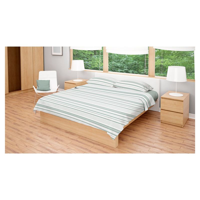 Juego-de-Sabanas-HOME-Super-King-180-hilos-blanco-verde-con-franjas-1