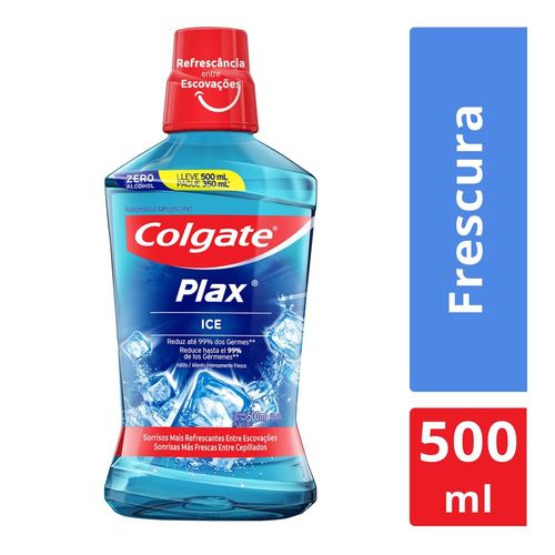 Enjuague bucal COLGATE Plax ice 500 ml pague 350 ml