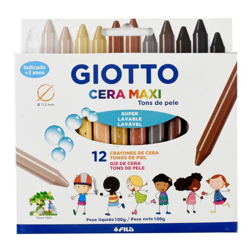 Crayones GIOTTO gruesos 12 un. tonos de piel