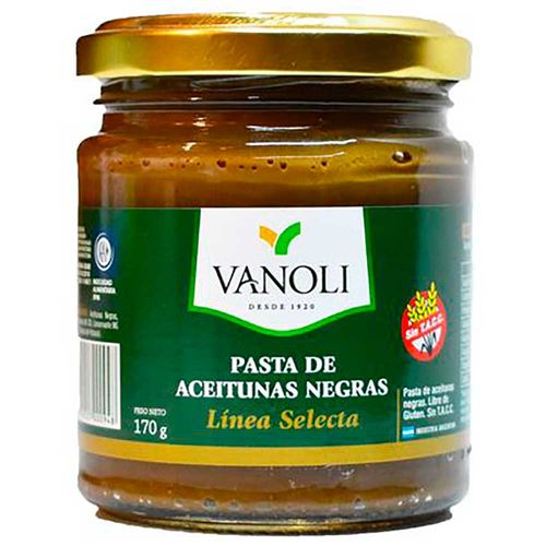 Pasta de aceitunas VANOLI negras 170 g