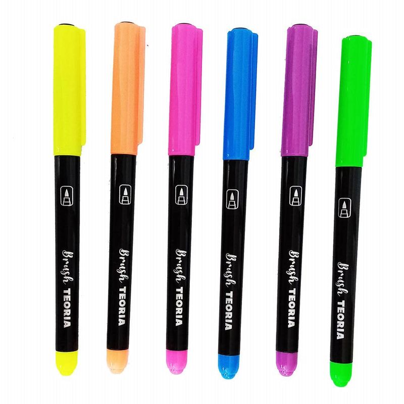 Marcadores-TEORIA---punta-pincel-6-colores-neon-1