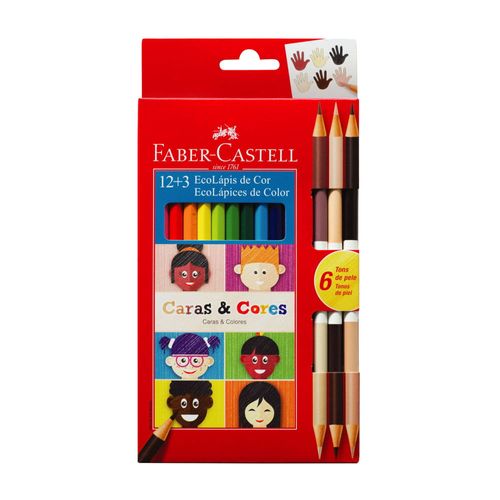 Lápices de colores FABER CARAS Y COLORES 12 un.
