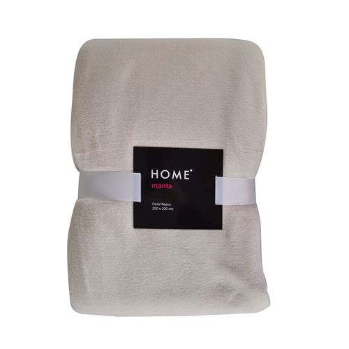 Manta HOME Coral Fleece 2 plazas natural 200x220 cm