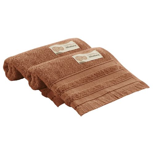 Juego de toallas ALTENBURG linea naturall color marron baño 70x140cm 50x80cm