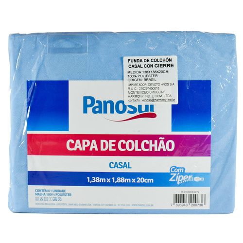 Funda de colchón 138x188x20 cm con cierre 100% poliester