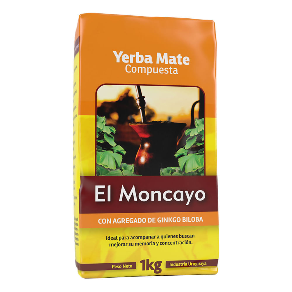 El Moncayo Yerba Mate Compuesta - Genuine From Uruguay, 1 Kg / 2.2 Lb Bag
