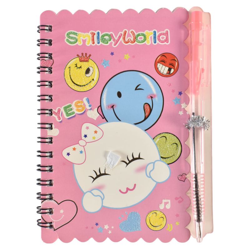 Libreta-con-lapicera-14x10-cm-30-hojas-diseño-Smile-1
