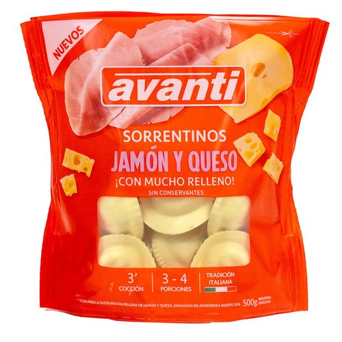 Sorrentinos AVANTI jamón y queso 500 g