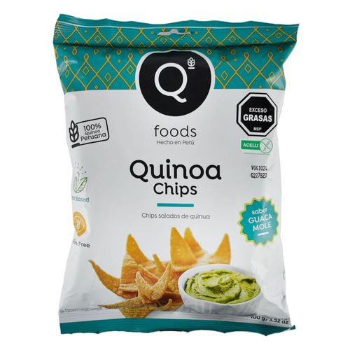 Chips de Quinoa guacamole sin gluten QFOODS 100 g