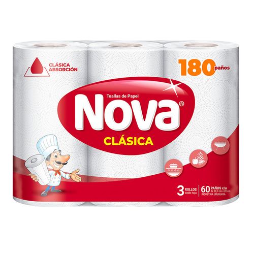 Rollo de cocina NOVA clásico x 3 un.