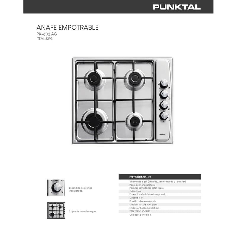 Anafe-PUNKTAL-Mod-PK-602AG-gas-1