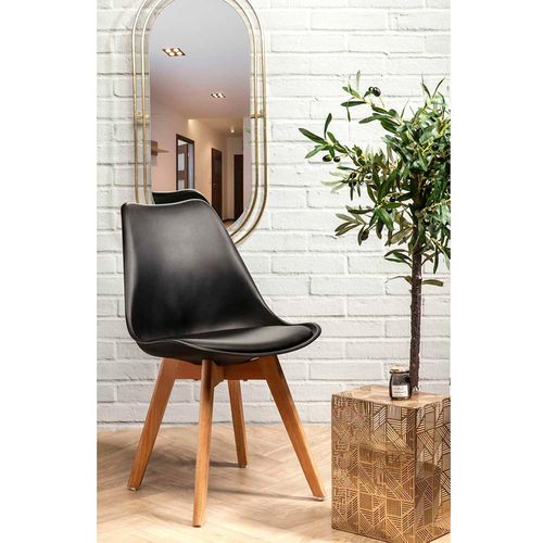 Silla con almohadón 82,5x48,1x51 cm negra