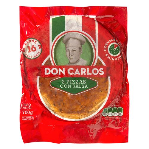 Pizza con Salsa DON CARLOS x2 un. 750 g