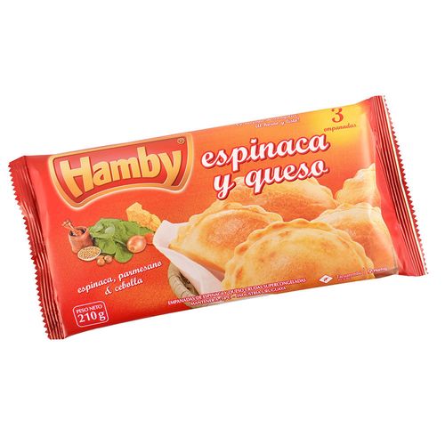 Empanadas espinaca y queso HAMBY x 3 un. 210 g