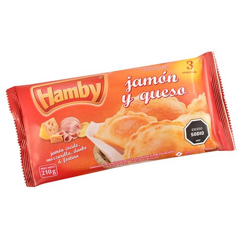 Empanadas jamón y queso HAMBY x 3 un. 210 g