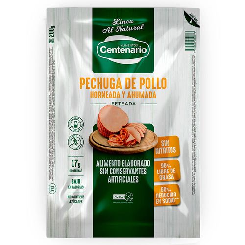 Pechuga de pollo al natural CENTENARIO en fetas 200 g