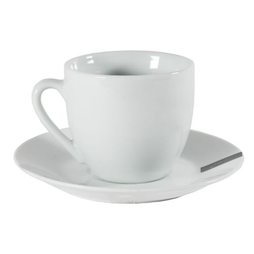 Taza Té 220 ml con plato cerámica blanco HOME