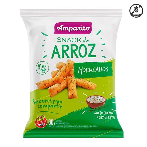 Snack de arroz AMPARITO sin glúten ciboulette 80 g