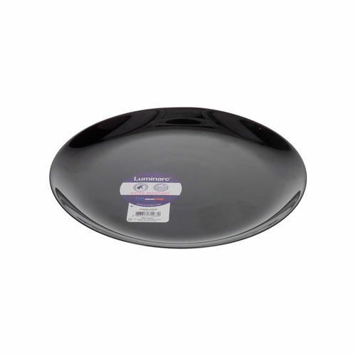 Plato llano 27 cm vidrio templado negro