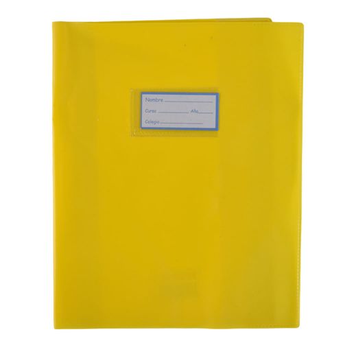 Forro para cuaderno en pvc amarillo