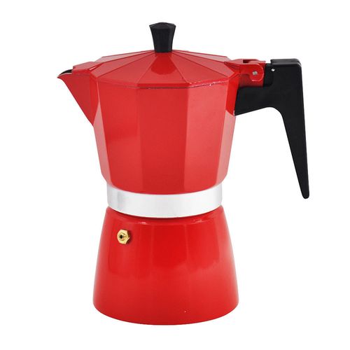 Cafetera italiana de aluminio 300ml 6 tazas rojo