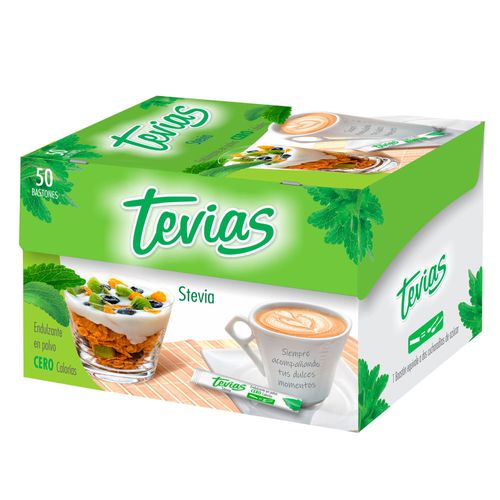 Edulcorante TEVIAS 50 sobres 100% stevia