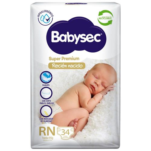 Pañal BABYSEC recién nacido 34 un.