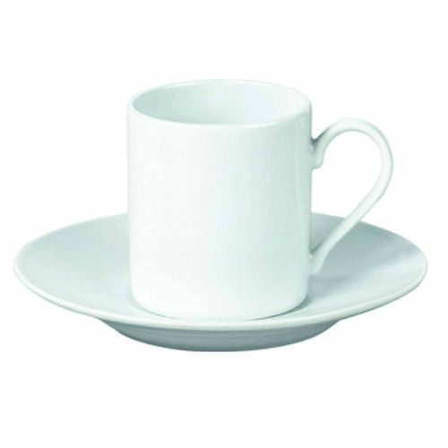 Taza de café con plato 90 ml cerámica blanco HOME