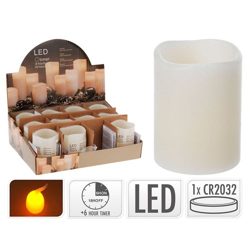 Vela Led con temporizador 5x6 cm marfil